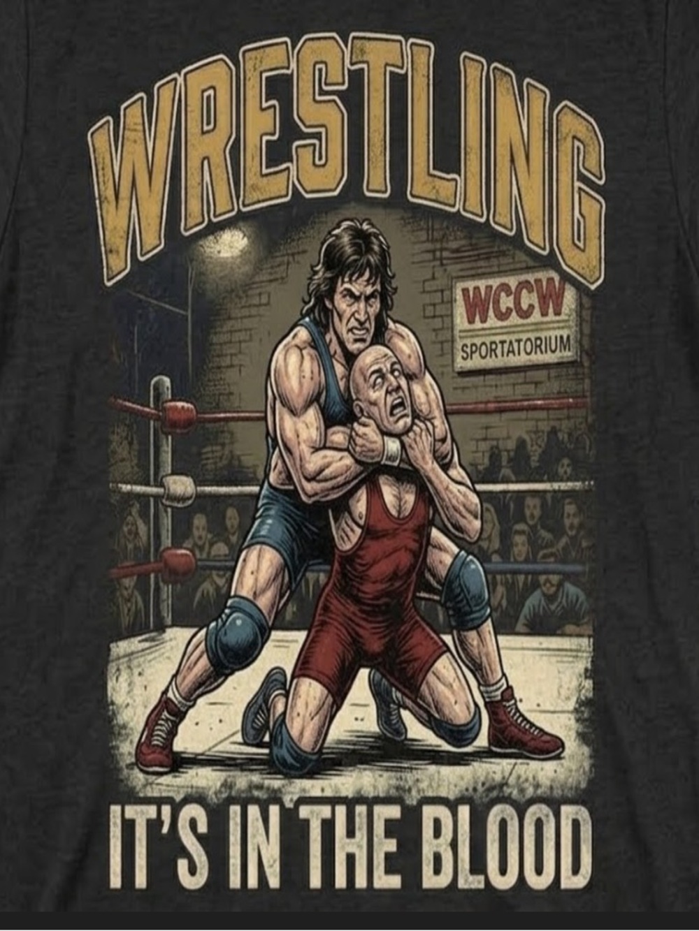 Wrestling Graphic Tee - Vintage Artwork Style